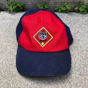 WOLF Color Panel Baseball Hat Men's Blue Adjustable Cap Patch​​​​​